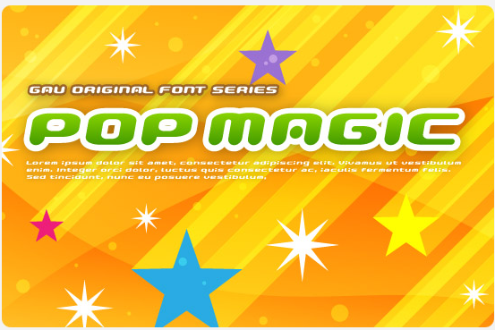 GAU+(ガウプラ)　Pop Magicフォントイメージ